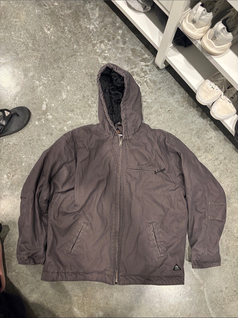 Men's Hooded Field Jacket in Charcoal Gray